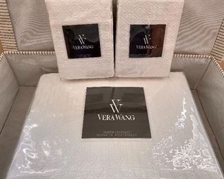 Item 117:  Vera Wang White Queen Coverlet and Two Shams: $45