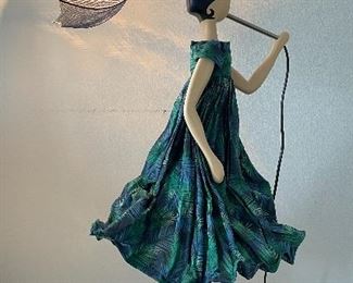 Item 119:  Whimsical Girl with Umbrella Lamp - 30": $245