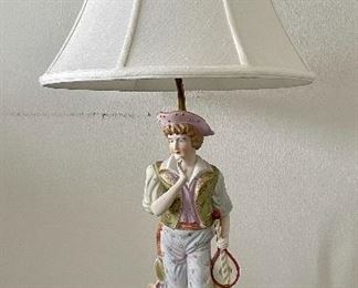 Item 120:  Vintage Porcelain Figurine Lamp - Pair, Boy and Girl - 30":  $245 for set