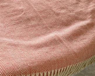 Item 133:  Sferra Celine Salmon Throw, Cotton, 51" x 71": $38