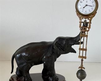 Item 135:  Junghans Swinging Elephant Clock - 11": $345
