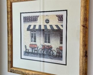 Item 143:  Cafe Gelato Framed Artwork 151/275 - 21.75" x 21.75" : $65