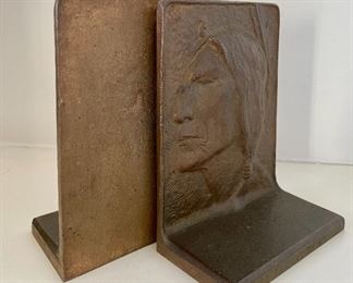 Item 169:  Vintage Arts and Crafts Native American Bookends:  $95