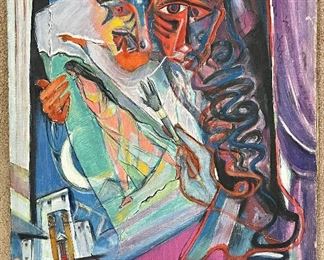 Item 182:  Original Oil on Canvas by John Shayn: $375