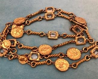 Item 204:  Gold Tone Coin Necklace:  $14