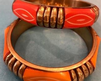 Item 217:  Set of Orange Bracelets: $18