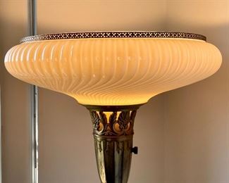detail - gorgeous swirled satin glass torchiere lampshade