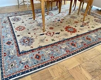 Item 14:  Vintage Red, White and Blue Area Rug - 95" x 117": $185