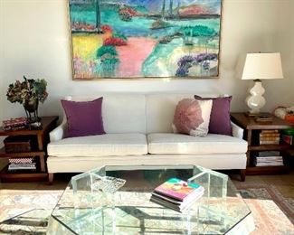 Item 29:  (2) Mitchell Gold White Sofas (this item could use new upholstery - but the bones are great!) - 63"l x 21"w x 30.5"h: $395 ea