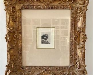 Item 20:  Reproduction Rembrandt Etchings, GORGEOUS Frames and Matting - 19.75" x 21.5": $225 each