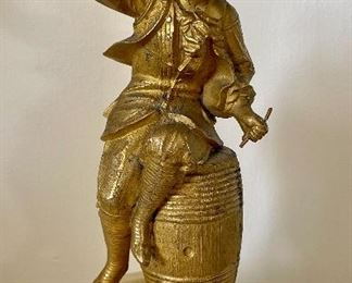 Item 22:  Bronze Boy on Barrel Mounted on Marble - 8.5": $135