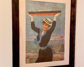 Vintage Jan van beers ship poster