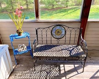 Iron mosaic bench