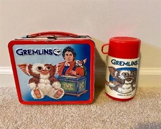Vintage the Gremlins lunchbox with thermos