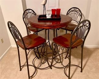 Bar height table and chairs