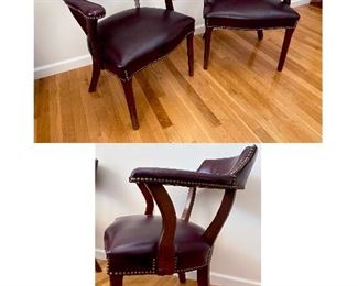 Leather arm chairs