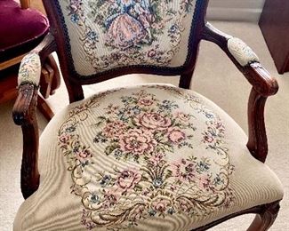 French needlepoint arm chair 
