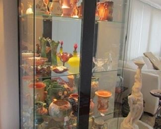 Lots of beautiful crystal and pottery. Roseville and others.