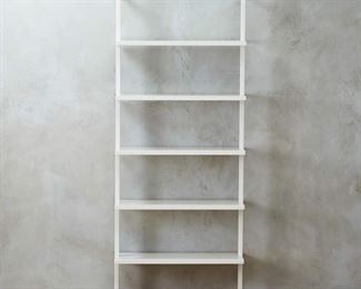 Sample stock image of the Stairway wall mounted bookcase in white by CB2
