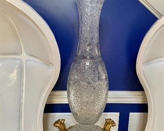 $500 - Extra tall crystal vase: 38"H; 9"Diam