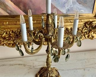 $200  each - Ornate electrified table sconce  #1 - 19"H;  13"Diam