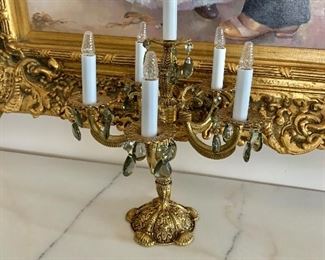 $200  each - Ornate electrified table sconce #2 - 19"H; 13"Diam