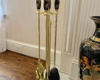 $150 - Fireplace "Dragon" tool set 29"H; 9"Diam