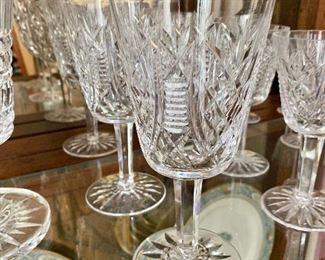$30 each - 10 Waterford red wine glasses (7" H, 3.5" diam)