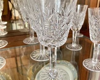 $25 each - 7 Waterford white wine glasses (6" H, 3" diam)