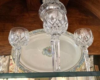 $90 - 3 Waterford balloon red wine glasses (7.5" H, 3.25" diam). 