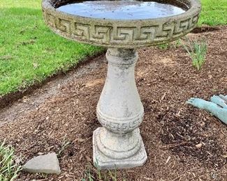 $95 - Concrete bird bath: 25"H; 18"Diam