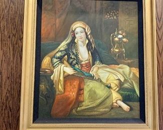 $250 - Pensive woman giclee.  31" H x 26.5" W. 