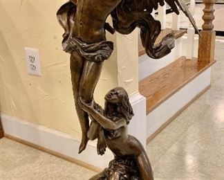 $495 - Cupid cast bronze - 40"H; 25"W; 16"D