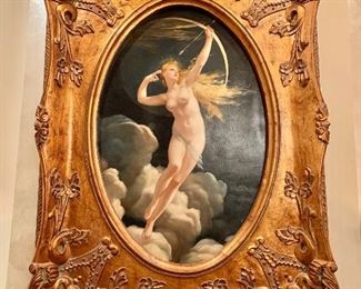 $850 - "Cupid" giclee in ornate gilded frame - 49" H x 38" W. 