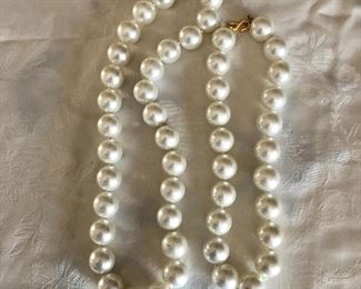 $15 Each Kenneth Jay Lane pearl necklace.  Longer: 20"L; smaller: 18"L