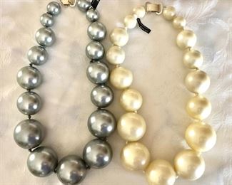 $20 each Oversized Banana Repubic pearl necklaces.  20"L each Right pearl necklace SOLD 