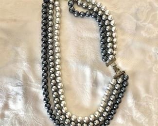 $25 Three strand multi color pearl necklace.  Bracelet: 8"L.  Necklace: 16"L Bracelet available, necklace SOLD 