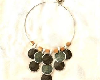 $20 Green multi layer dangle collar necklace 