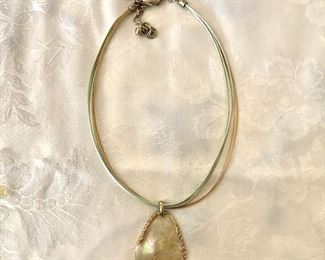 $26 Pearl sheen pendant drop necklace Chico's.  20"L.  Pendant: 1.5"L 