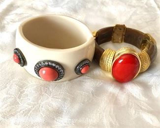 $30 each Size:  7.5 Left cream/salmon bangle SOLD 