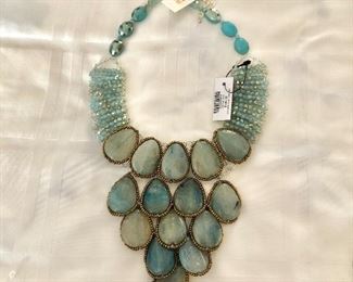 $30 Shades of blue chandelier necklace New with tags (Chico's).  21"L.  Pendant length: 5"L