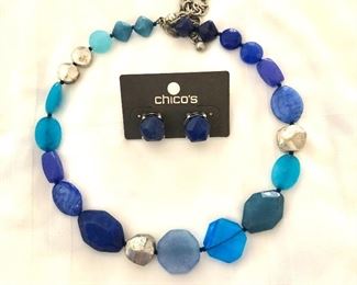 $24 Necklace and earrings set Chico's.  18"L 
