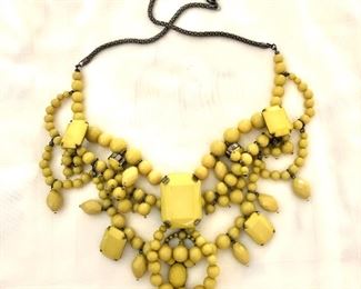 $30 Yellow beaded chandelier style necklace.  28"L 