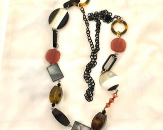 $15Geometric shaped necklace.  44"L 