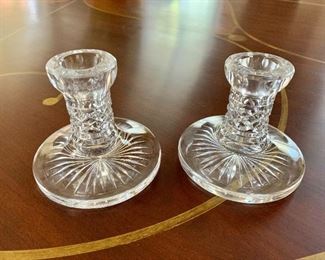 $80 - Pair of Waterford candle holders - approx. 6"H