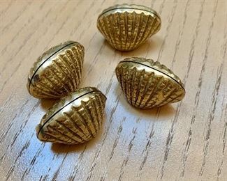 $20 - Set of 4  brass, shell place card holders #2