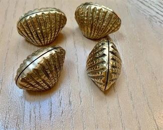 $20 - Set of 4  brass, shell place card holders #3