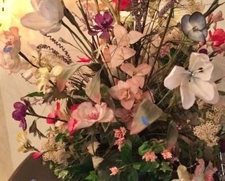 $45 Floral arrangement #6 (includes brass plantar) 