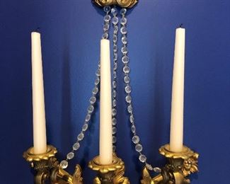 $195 pair - Gilded resin sconces