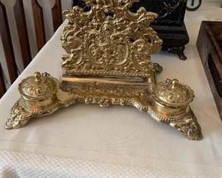 CH	#8	Brass ink well set with letter holder	 $45.00 		